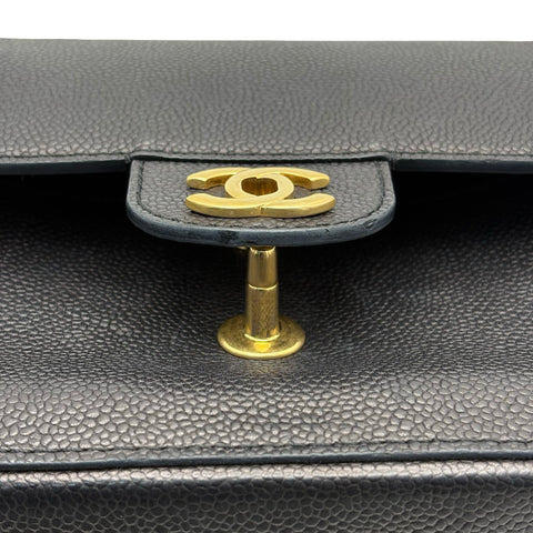 【中古】 CHANEL シャネル DOUBLE FLAP CHAIN SHOULDER BAG ダブルフラップチェーンショルダーバッグ ショルダーバッグ 23番台(2016年) ブラック キャビアスキン 中古 USED バッグ