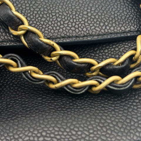 【中古】 CHANEL シャネル DOUBLE FLAP CHAIN SHOULDER BAG ダブルフラップチェーンショルダーバッグ ショルダーバッグ 23番台(2016年) ブラック キャビアスキン 中古 USED バッグ