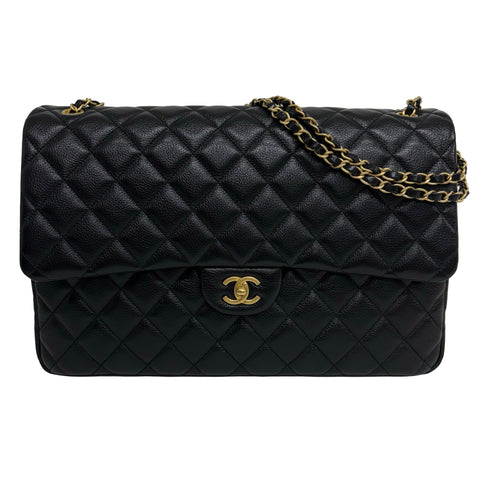 【美品】 CHANEL シャネル MATELASSE CHAIN SHOULDER BAG マトラッセチェーンショルダー40 ショルダーバッグ ICチップ(2021年∼) ブラック キャビアスキン 中古 USED バッグ