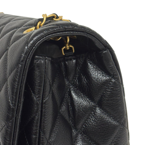 【美品】 CHANEL シャネル MATELASSE CHAIN SHOULDER BAG マトラッセチェーンショルダー40 ショルダーバッグ ICチップ(2021年∼) ブラック キャビアスキン 中古 USED バッグ