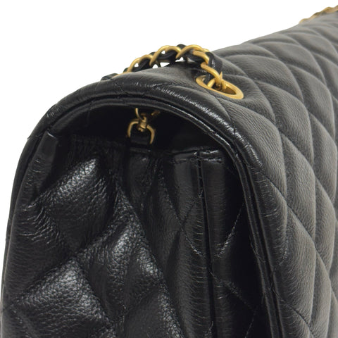 【美品】 CHANEL シャネル MATELASSE CHAIN SHOULDER BAG マトラッセチェーンショルダー40 ショルダーバッグ ICチップ(2021年∼) ブラック キャビアスキン 中古 USED バッグ