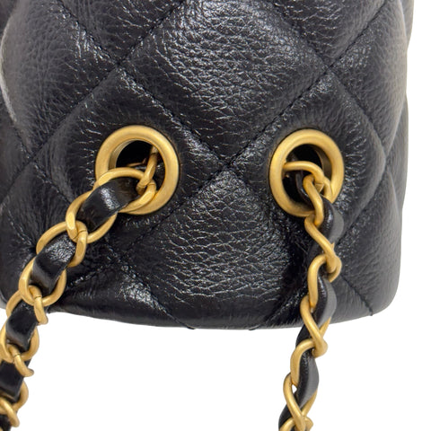 【美品】 CHANEL シャネル MATELASSE CHAIN SHOULDER BAG マトラッセチェーンショルダー40 ショルダーバッグ ICチップ(2021年∼) ブラック キャビアスキン 中古 USED バッグ