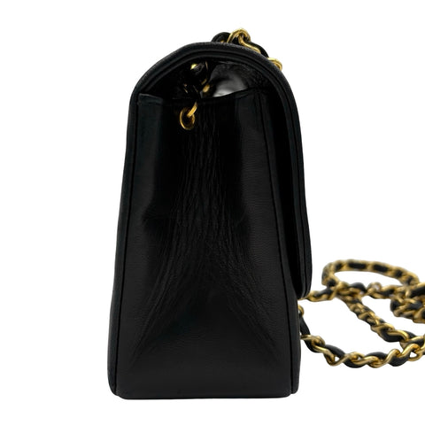 【中古】 CHANEL シャネル MATELASSE CHAIN SHOULDER BAG マトラッセチェーンショルダーバッグ ショルダーバッグ 1番台*(1990年) ブラック ラムスキン 中古 USED バッグ
