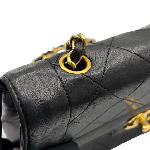 【中古】 CHANEL シャネル MATELASSE CHAIN SHOULDER BAG マトラッセチェーンショルダーバッグ ショルダーバッグ 1番台*(1990年) ブラック ラムスキン 中古 USED バッグ