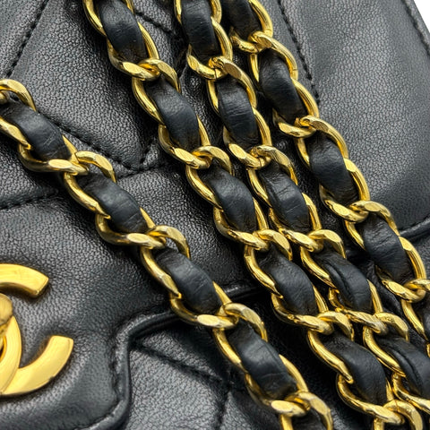【中古】 CHANEL シャネル MATELASSE CHAIN SHOULDER BAG マトラッセチェーンショルダーバッグ ショルダーバッグ 1番台*(1990年) ブラック ラムスキン 中古 USED バッグ