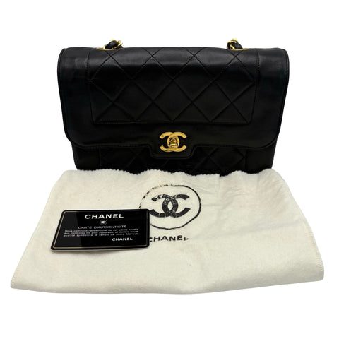 【中古】 CHANEL シャネル MATELASSE CHAIN SHOULDER BAG マトラッセチェーンショルダーバッグ ショルダーバッグ 1番台*(1990年) ブラック ラムスキン 中古 USED バッグ