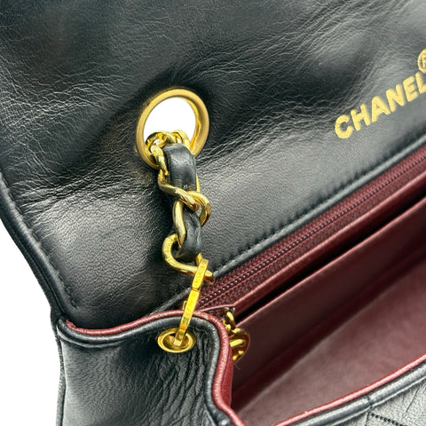 【中古】 CHANEL シャネル MATELASSE CHAIN SHOULDER BAG マトラッセチェーンショルダーバッグ ショルダーバッグ 1番台*(1990年) ブラック ラムスキン 中古 USED バッグ