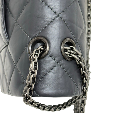 【中古】 CHANEL シャネル 2.55 MATELASSE DOUBLE FLAP 2.55 マトラッセダブルフラップビジューチェーンショルダーバッグ ショルダーバッグ 15番台(2012年) グレー系 カーフスキン 中古 USED バッグ