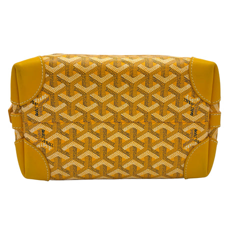 【中古】 GOYARD ゴヤール BOWLING TOILETRY BAG 25 ボウリングトイレタリーバッグ25 ポーチ BAE020178 (2017年) イエロー PVC×レザー 中古 USED バッグ