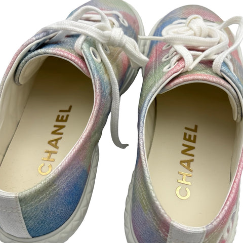 【中古】 CHANEL シャネル COCOMARK EMBROIDER LOW CUT SNEAKER ココマーク刺繡ローカットスニーカー 37 USED 中古 SHOES 靴