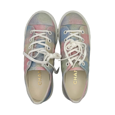 【中古】 CHANEL シャネル COCOMARK EMBROIDER LOW CUT SNEAKER ココマーク刺繡ローカットスニーカー 37 USED 中古 SHOES 靴