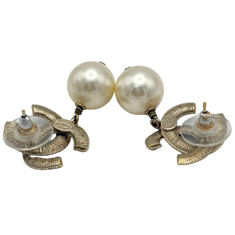 【中古】 CHANEL シャネル COCOMARK/PEARL EARRINGS ココマーク ピアス GP/模造真珠 中古 GP/FAKE PEARL