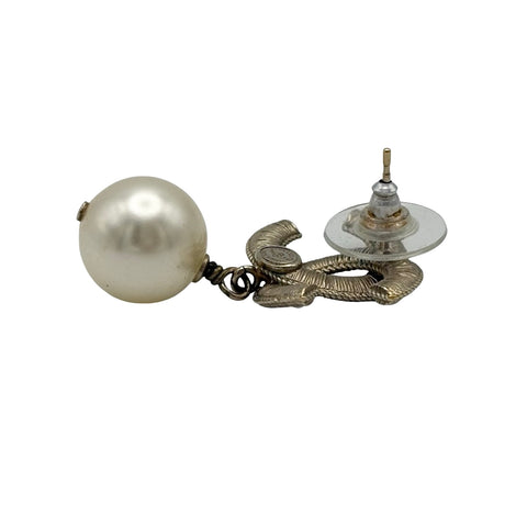【中古】 CHANEL シャネル COCOMARK/PEARL EARRINGS ココマーク ピアス GP/模造真珠 中古 GP/FAKE PEARL