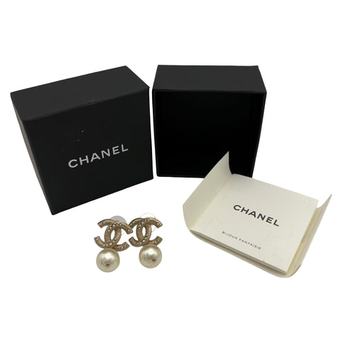 【中古】 CHANEL シャネル COCOMARK/PEARL EARRINGS ココマーク ピアス GP/模造真珠 中古 GP/FAKE PEARL