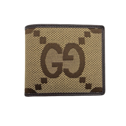 【未使用】 GUCCI グッチ BIFOLD JUMBO GG WALLET 2つ折りジャンボGG 財布 ブラウン系 キャンバス 未使用 BROWN CANVAS