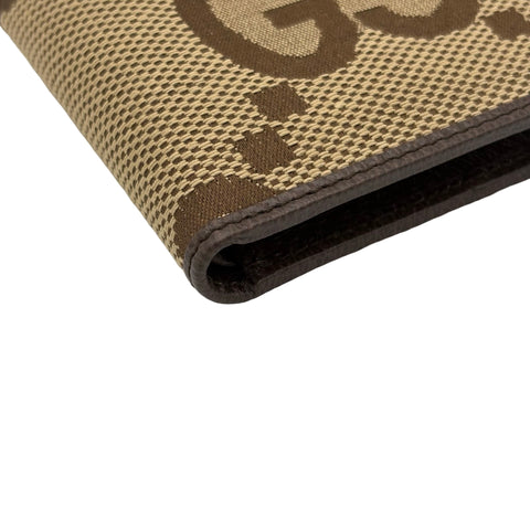 【未使用】 GUCCI グッチ BIFOLD JUMBO GG WALLET 2つ折りジャンボGG 財布 ブラウン系 キャンバス 未使用 BROWN CANVAS