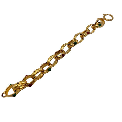 【中古】 CHANEL シャネル STONE BRACELACE ラインストーンブレスレット ヴィンテージ 小物 GP 中古