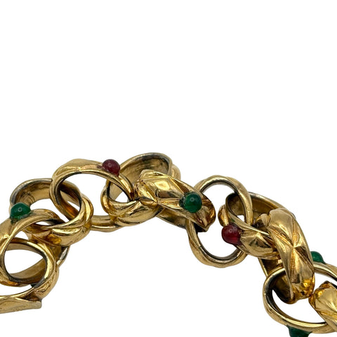 【中古】 CHANEL シャネル STONE BRACELACE ラインストーンブレスレット ヴィンテージ 小物 GP 中古