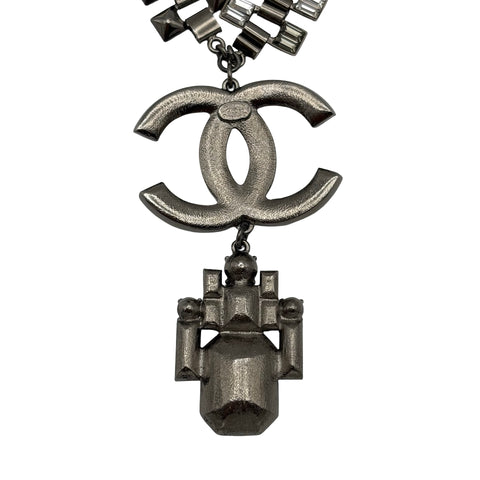 【中古】 CHANEL シャネル NECKLACE ネックレス 小物 シルバー/ブルー系 メタル 中古 METAL アクセサリー