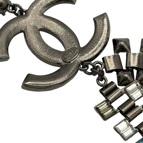 【中古】 CHANEL シャネル NECKLACE ネックレス 小物 シルバー/ブルー系 メタル 中古 METAL アクセサリー