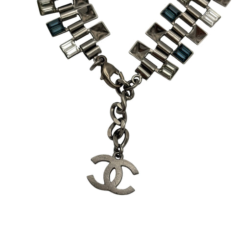 【中古】 CHANEL シャネル NECKLACE ネックレス 小物 シルバー/ブルー系 メタル 中古 METAL アクセサリー