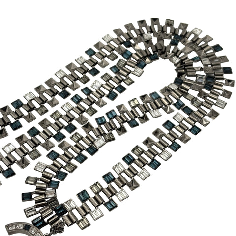 【中古】 CHANEL シャネル NECKLACE ネックレス 小物 シルバー/ブルー系 メタル 中古 METAL アクセサリー