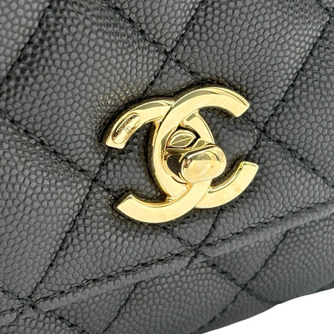 【中古】 CHANEL シャネル COCO HANDLE XXS ココハンドル XXS ハンドバッグ ショルダーバッグ ランダム番(2021年~) ブラック キャビアスキン 中古 USED バッグ