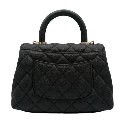 【中古】 CHANEL シャネル COCO HANDLE XXS ココハンドル XXS ハンドバッグ ショルダーバッグ ランダム番(2021年~) ブラック キャビアスキン 中古 USED バッグ