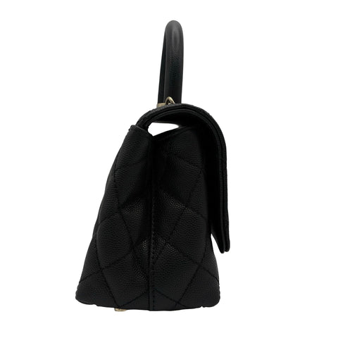 【中古】 CHANEL シャネル COCO HANDLE XXS ココハンドル XXS ハンドバッグ ショルダーバッグ ランダム番(2021年~) ブラック キャビアスキン 中古 USED バッグ
