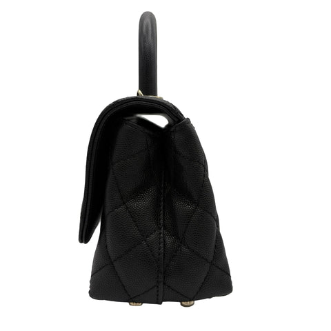 【中古】 CHANEL シャネル COCO HANDLE XXS ココハンドル XXS ハンドバッグ ショルダーバッグ ランダム番(2021年~) ブラック キャビアスキン 中古 USED バッグ