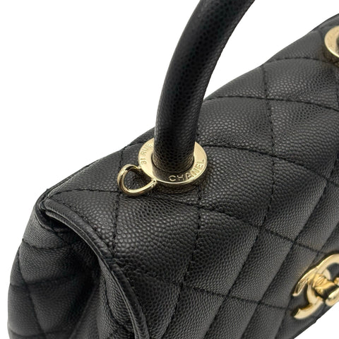 【中古】 CHANEL シャネル COCO HANDLE XXS ココハンドル XXS ハンドバッグ ショルダーバッグ ランダム番(2021年~) ブラック キャビアスキン 中古 USED バッグ
