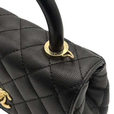 【中古】 CHANEL シャネル COCO HANDLE XXS ココハンドル XXS ハンドバッグ ショルダーバッグ ランダム番(2021年~) ブラック キャビアスキン 中古 USED バッグ