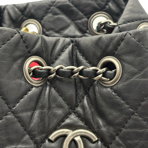 【中古】 CHANEL シャネル GABRIELLE BACKPACK ガブリエル バックパック 29番台(2019-2020年) ブラック ヴィンテージカーフ 中古 USED バッグ