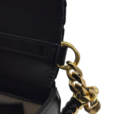 【美品】 GIVENCHY ジバンシィ SHOULDER BAG ショルダーバッグ ショルダーバッグ ブラック キャンバス カフースキン 中古 USED バッグ