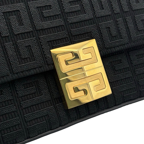 【美品】 GIVENCHY ジバンシィ SHOULDER BAG ショルダーバッグ ショルダーバッグ ブラック キャンバス カフースキン 中古 USED バッグ
