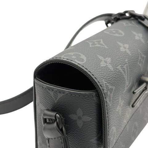 【美品】 LOUIS VUITTON ルイ・ヴィトン STEAMER WEARABLE WALLET スティーマー・ウェアラブル ウォレット ショルダーバッグ ICチップ(2021年~) ブラック モノグラム・エクリプス キャンバス 美品 USED バッグ