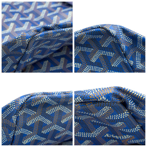【美品】 GOYARD ゴヤール SAINT LOUIS GM サンルイGM トートバッグ ブルー系 PVC×レザー 美品 USED バッグ