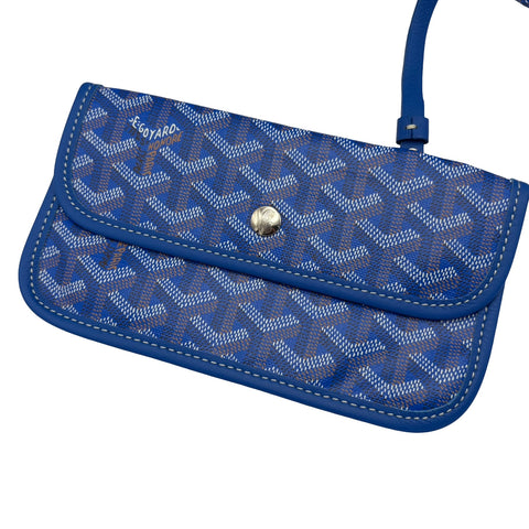 【美品】 GOYARD ゴヤール SAINT LOUIS GM サンルイGM トートバッグ ブルー系 PVC×レザー 美品 USED バッグ