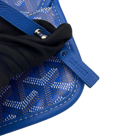 【美品】 GOYARD ゴヤール SAINT LOUIS GM サンルイGM トートバッグ ブルー系 PVC×レザー 美品 USED バッグ