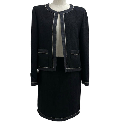 【中古】 CHANEL シャネル COLLARLESS TRIM SET UP セットアップ ジャケット スカート 36 USED 中古 1994年 VINTAGE ITEM ヴィンテージ 洋服