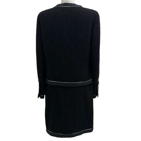 【中古】 CHANEL シャネル COLLARLESS TRIM SET UP セットアップ ジャケット スカート 36 USED 中古 1994年 VINTAGE ITEM ヴィンテージ 洋服