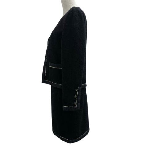 【中古】 CHANEL シャネル COLLARLESS TRIM SET UP セットアップ ジャケット スカート 36 USED 中古 1994年 VINTAGE ITEM ヴィンテージ 洋服