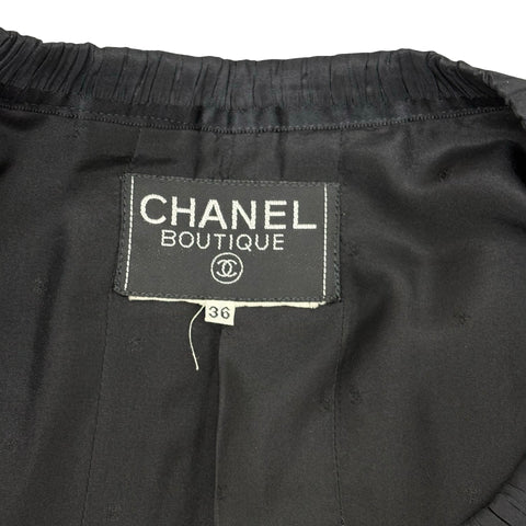【中古】 CHANEL シャネル COLLARLESS TRIM SET UP セットアップ ジャケット スカート 36 USED 中古 1994年 VINTAGE ITEM ヴィンテージ 洋服