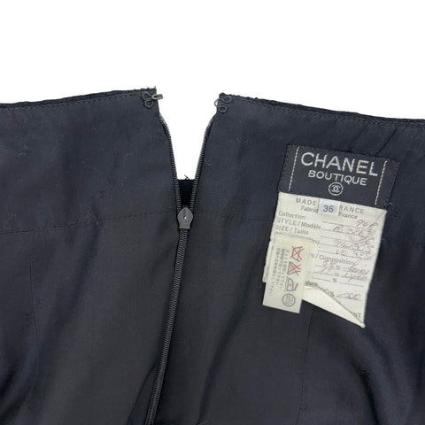 【中古】 CHANEL シャネル COLLARLESS TRIM SET UP セットアップ ジャケット スカート 36 USED 中古 1994年 VINTAGE ITEM ヴィンテージ 洋服