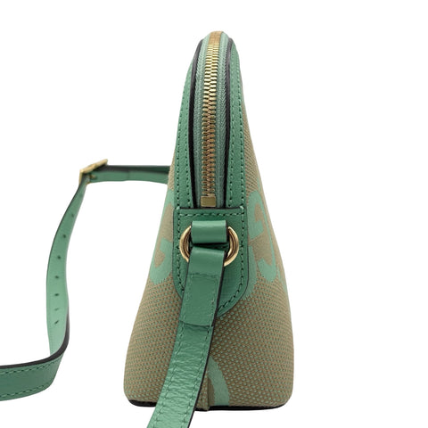 【美品】 GUCCI グッチ JUMBO GG BAG ジャンボ GG ショルダーバッグ グリーン系 キャンバス X レザー 中古 USED バッグ