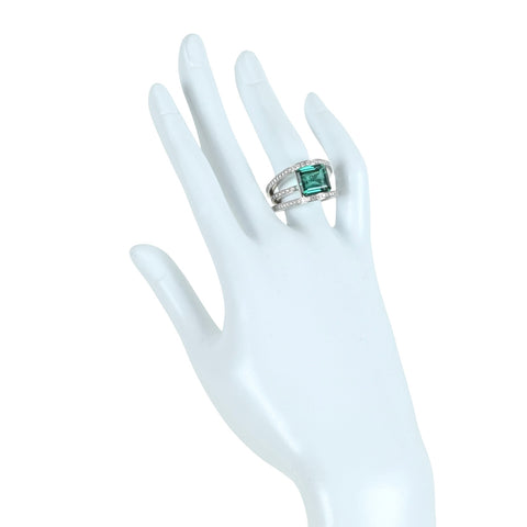 【美品】BREGUET ブレゲ K18WG クイーンオブネイプルズ グリーントルマリンリング 指輪 T5.59ct D1.92ct 14.4g #51