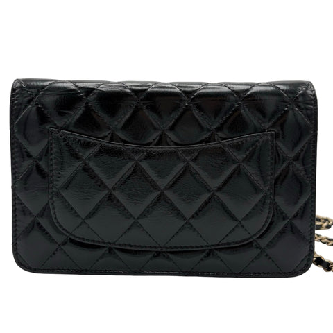 【中古】 CHANEL シャネル PEARL CHARMS WALLET ON CHAIN BAG パールチャームチェーンウォレット チェーンウォレット 27番台(2018~2019年) ブラック カーフスキン 中古 USED バッグ