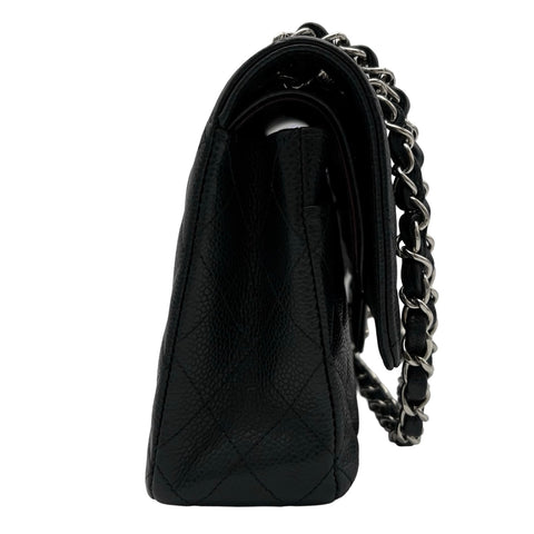 【中古】 CHANEL シャネル MATELASSE 25 BAG マトラッセ 25 ダブルフラップ ショルダーバッグ 26番台(2018年) ブラック キャビアスキン 中古 USED バッグ