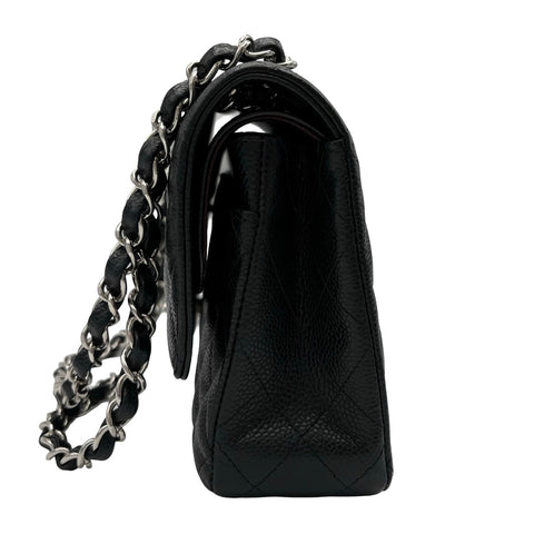 【中古】 CHANEL シャネル MATELASSE 25 BAG マトラッセ 25 ダブルフラップ ショルダーバッグ 26番台(2018年) ブラック キャビアスキン 中古 USED バッグ