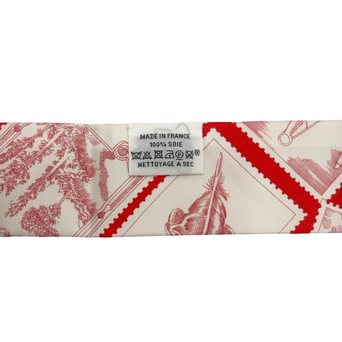 【新品未使用】 Hermes エルメス 《フォーブルの切手愛好家》 ツイリー ピンク/レッド/マルチカラー シルク100% 新品未使用